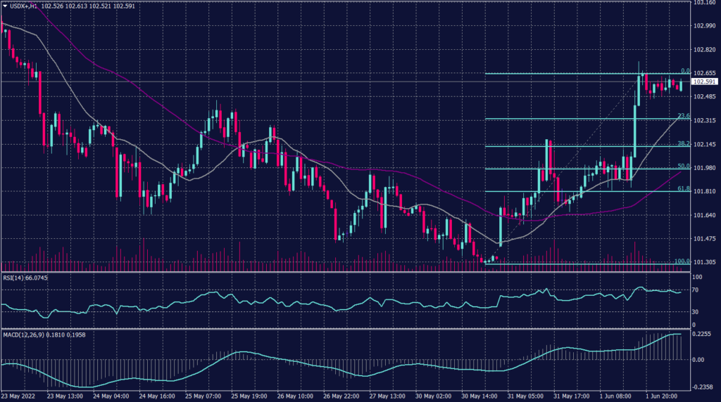 US Dollar Index chart on 2 June 2022